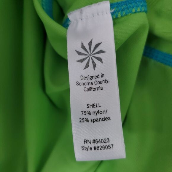Athleta Pareo Rash Guard Chartreuse Swim Top Size M - Picture 6 of 6